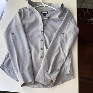 Land’s End Button Down Shirt, 0P, Gray